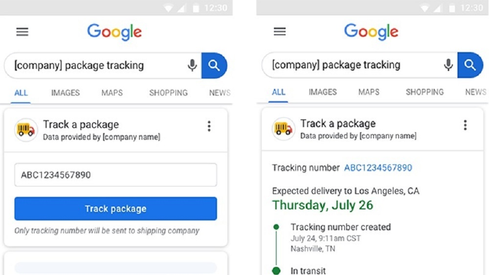 Google toont pakketstatus in zoekresultaten