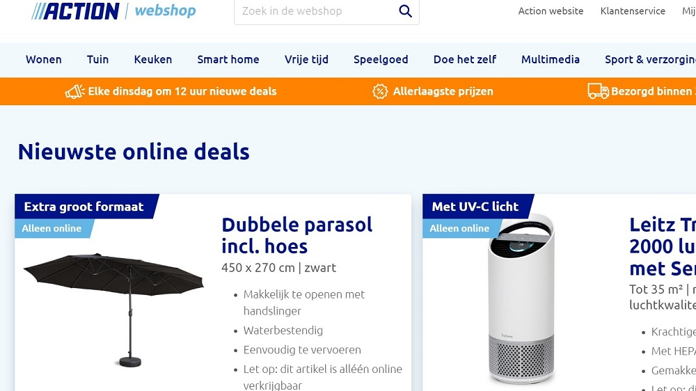 Belgische webshop Action is live