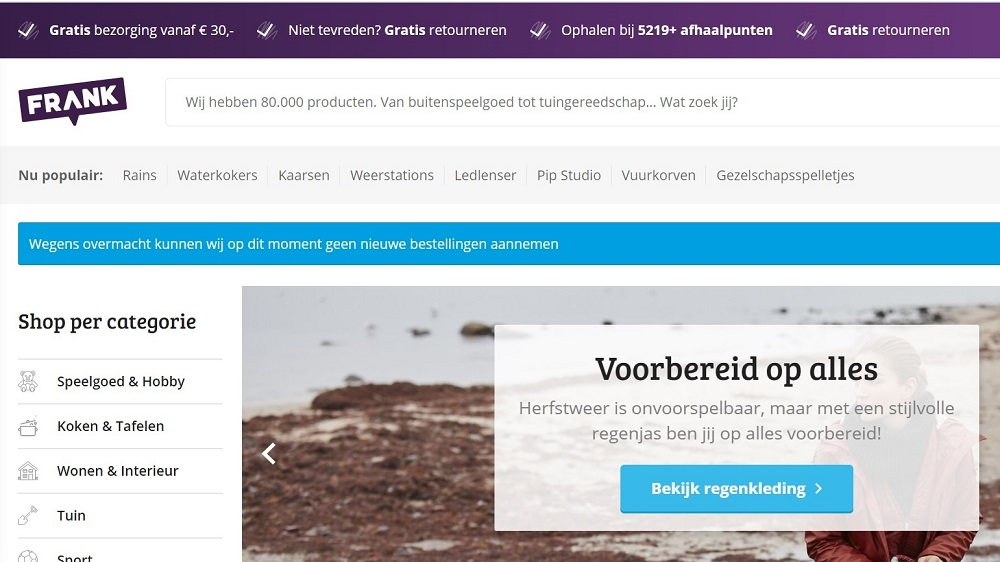 Webshop Frank failliet verklaard