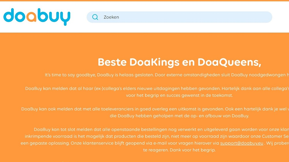 Webshop DoaBuy gestopt